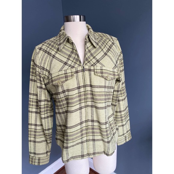 green/black plaid shacket/jacket, size M - Picture 9 of 9